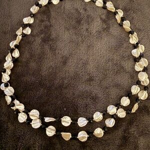 Unique Vintage Pearl and Black Necklace